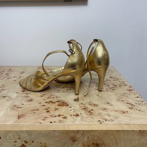Free People Gold Sandal Heels